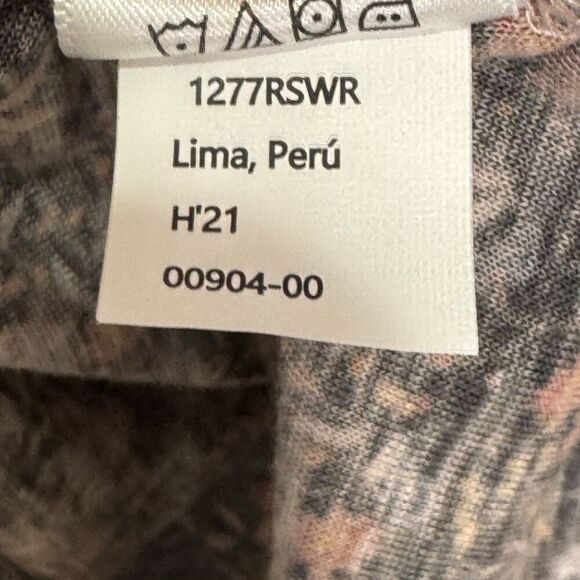 Nation LTD Shirt Womens Medium Black Floral Long Sleeve Pima Cotton Penny Tee - Picture 9 of 9